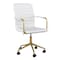 Martha Stewart Taytum Upholstered Office Chair in White/Polished Brass CH-142370-WH-GLD-MS - alternate 7